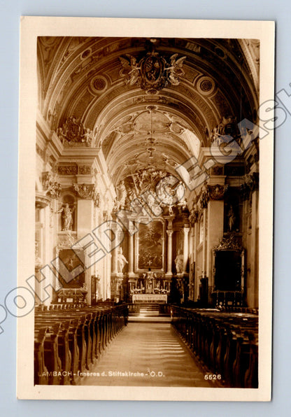 Pohlednice Rakousko Lambach interiér kostela (M33408)