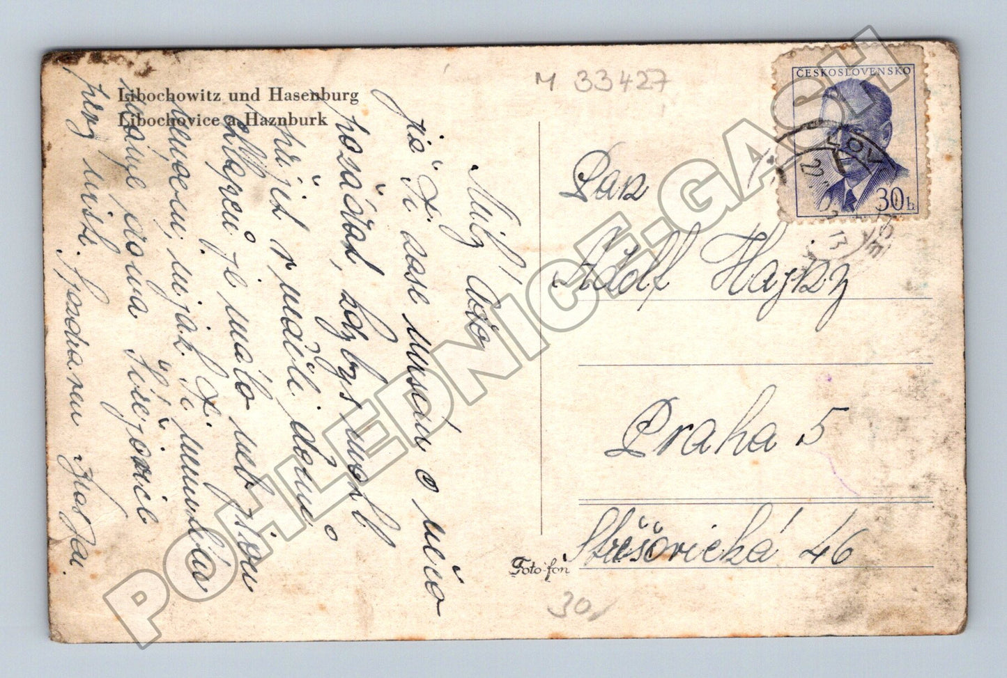 Pohlednice Libochovice a Hazmburk 193x (M33427)