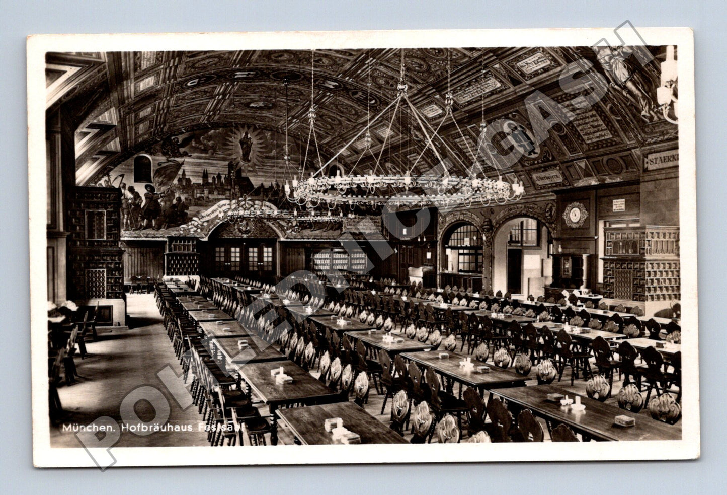Pohlednice Německo Mnichov Hofbräuhaus interiér (M33438)