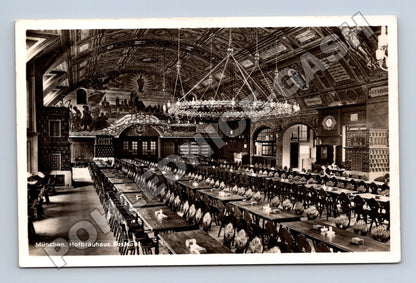 Pohlednice Německo Mnichov Hofbräuhaus interiér (M33438)