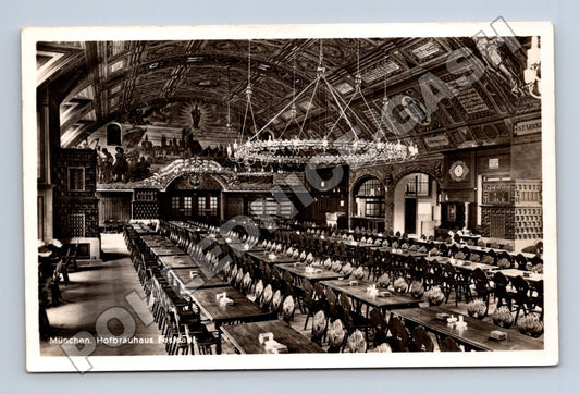 Pohlednice Německo Mnichov Hofbräuhaus interiér (M33438)