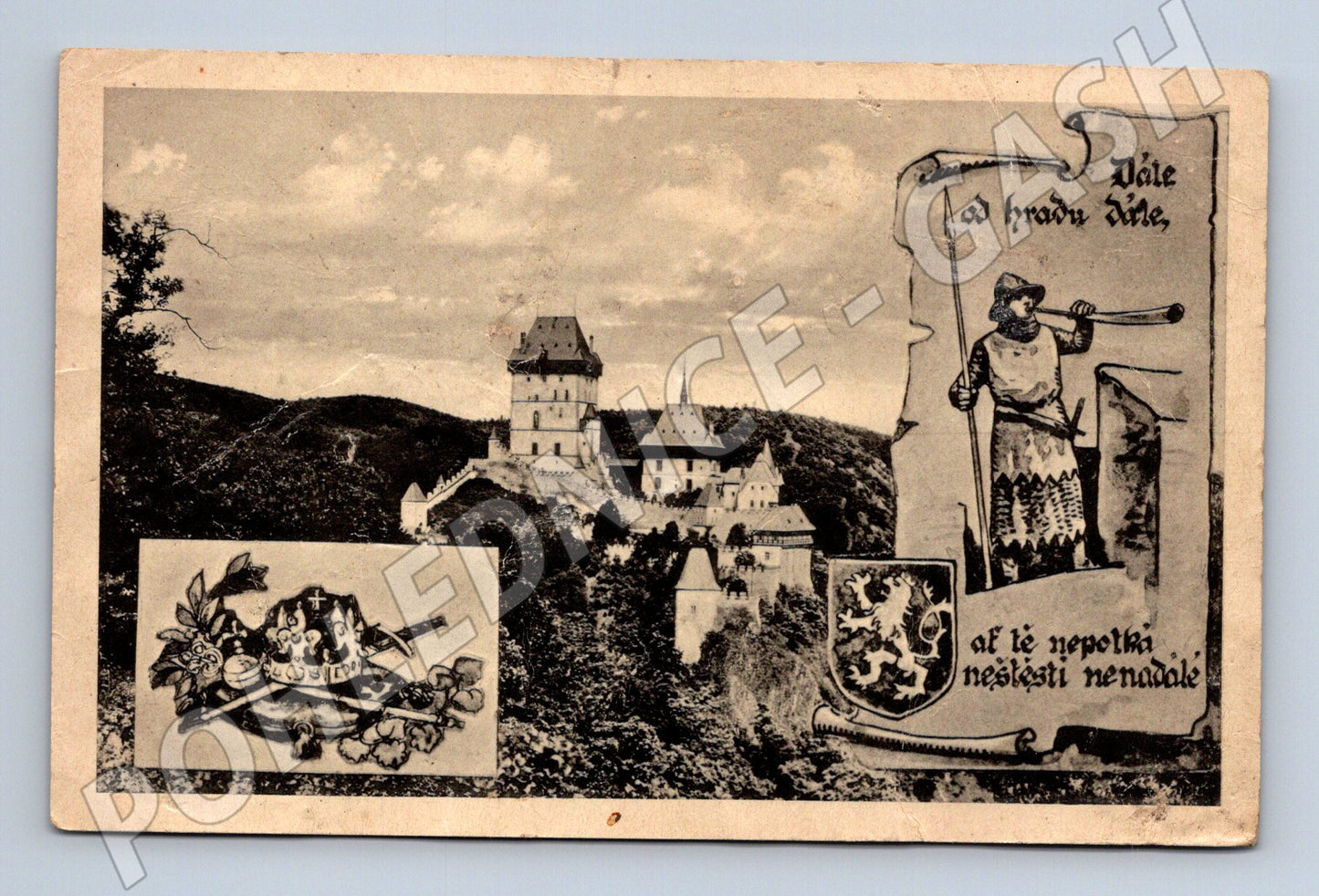 Pohlednice Karlštejn český hrad motiv (M3346)