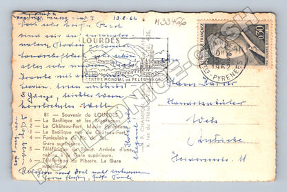 Pohlednice Francie Lourdes různé pohledy 1952 (M33466)