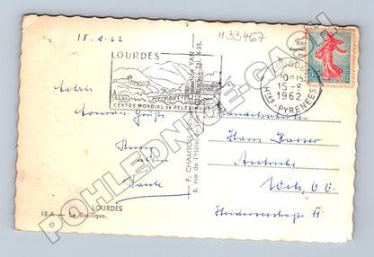 Pohlednice Francie Lourdes bazilika 1962 (M33467)