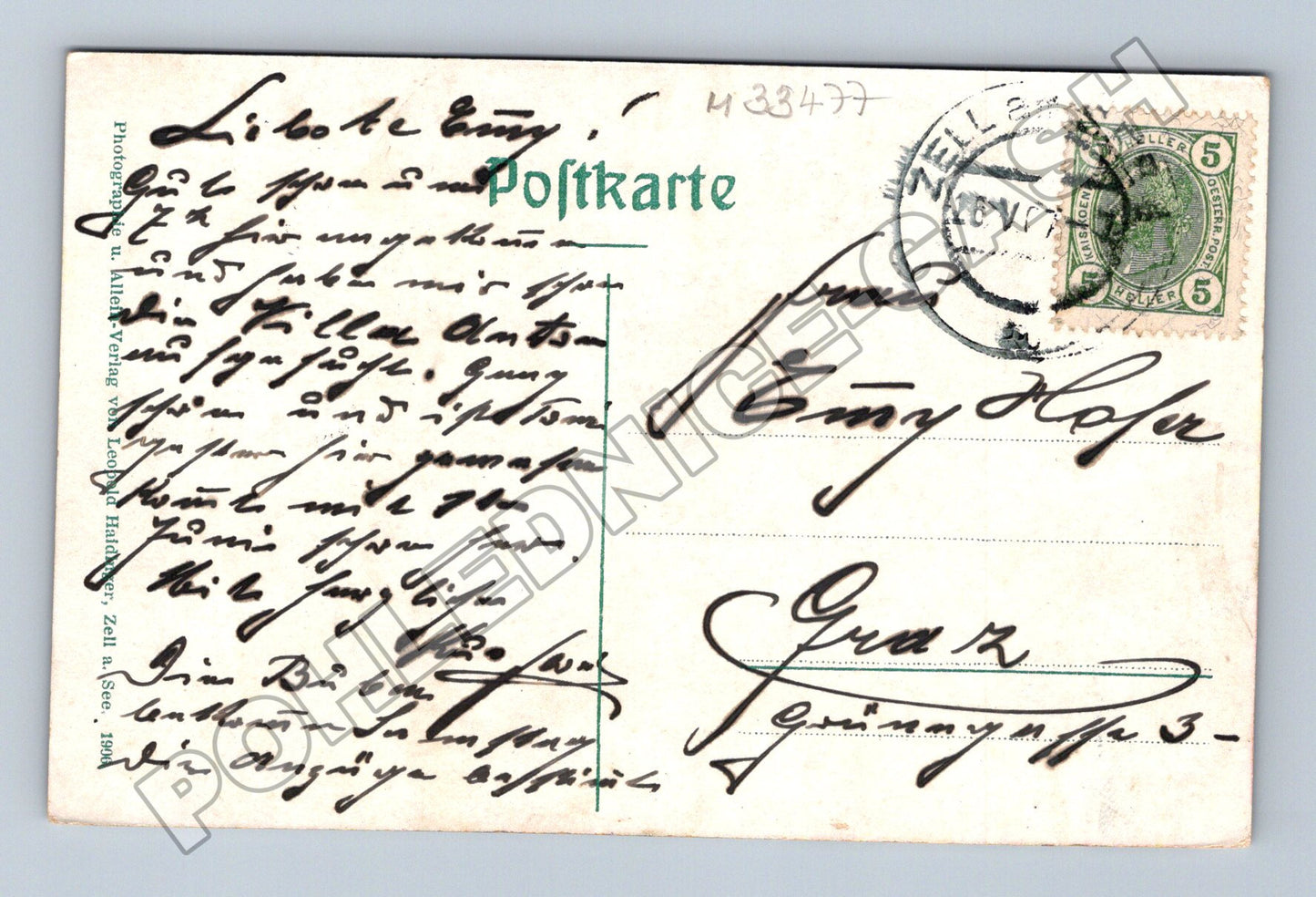 Pohlednice Rakousko Zell am See s horami 1909 (M33477)