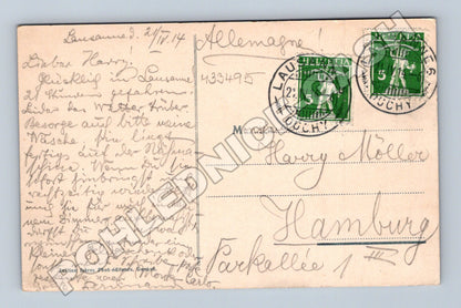 Pohlednice Švýcarsko Lac Léman vlny 1914 (M33495)