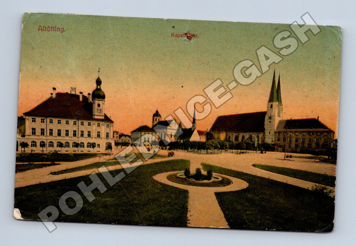 Pohlednice Německo Altötting náměstí kostel 1911 (M33498)