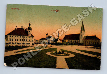 Pohlednice Německo Altötting náměstí kostel 1911 (M33498)