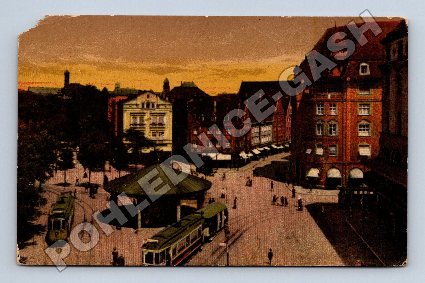 Pohlednice Německo Augsburg Königsplatz m. Annastraße 1920 (M33504)