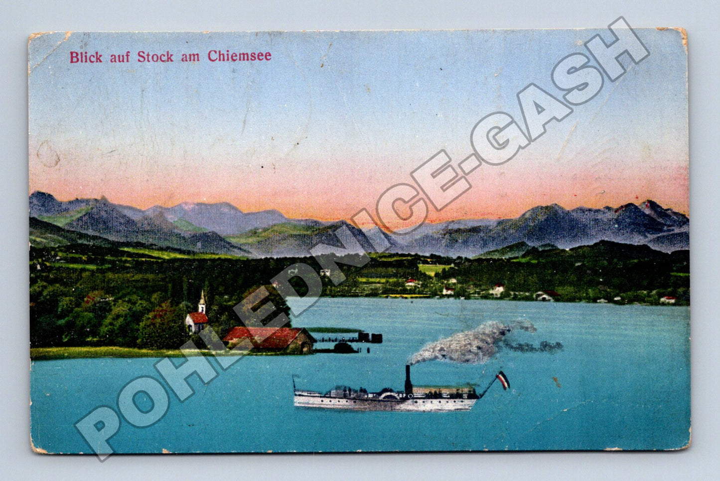 Pohlednice Německo Stock am Chiemsee parník 1907 (M33507)