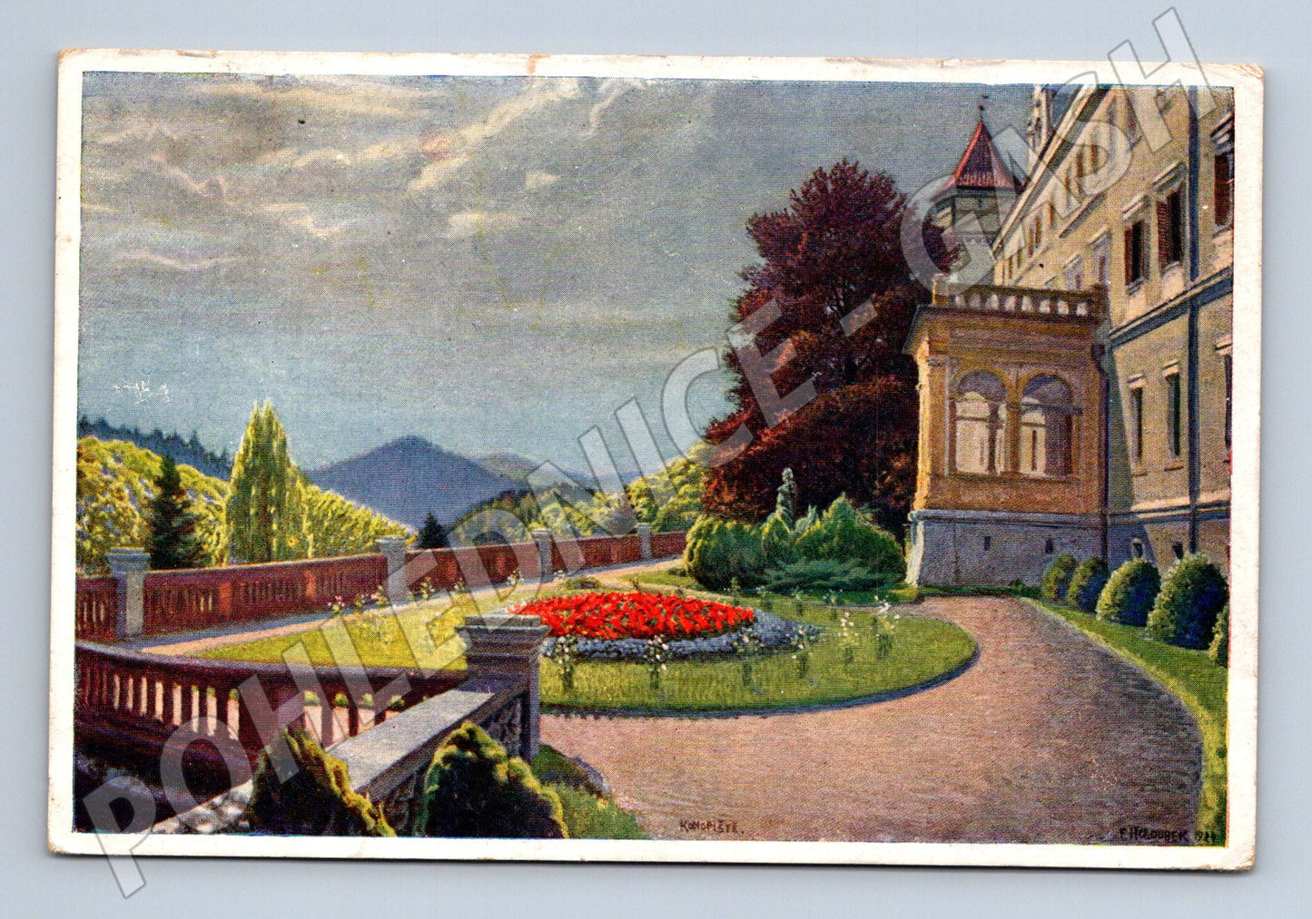 Pohlednice Konopiště estráda zámku F Holoubek (M3351)