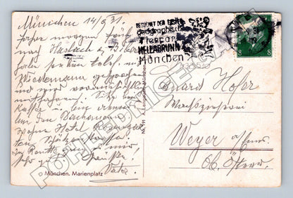 Pohlednice Německo Mnichov Marienplatz 1931 (M33510)