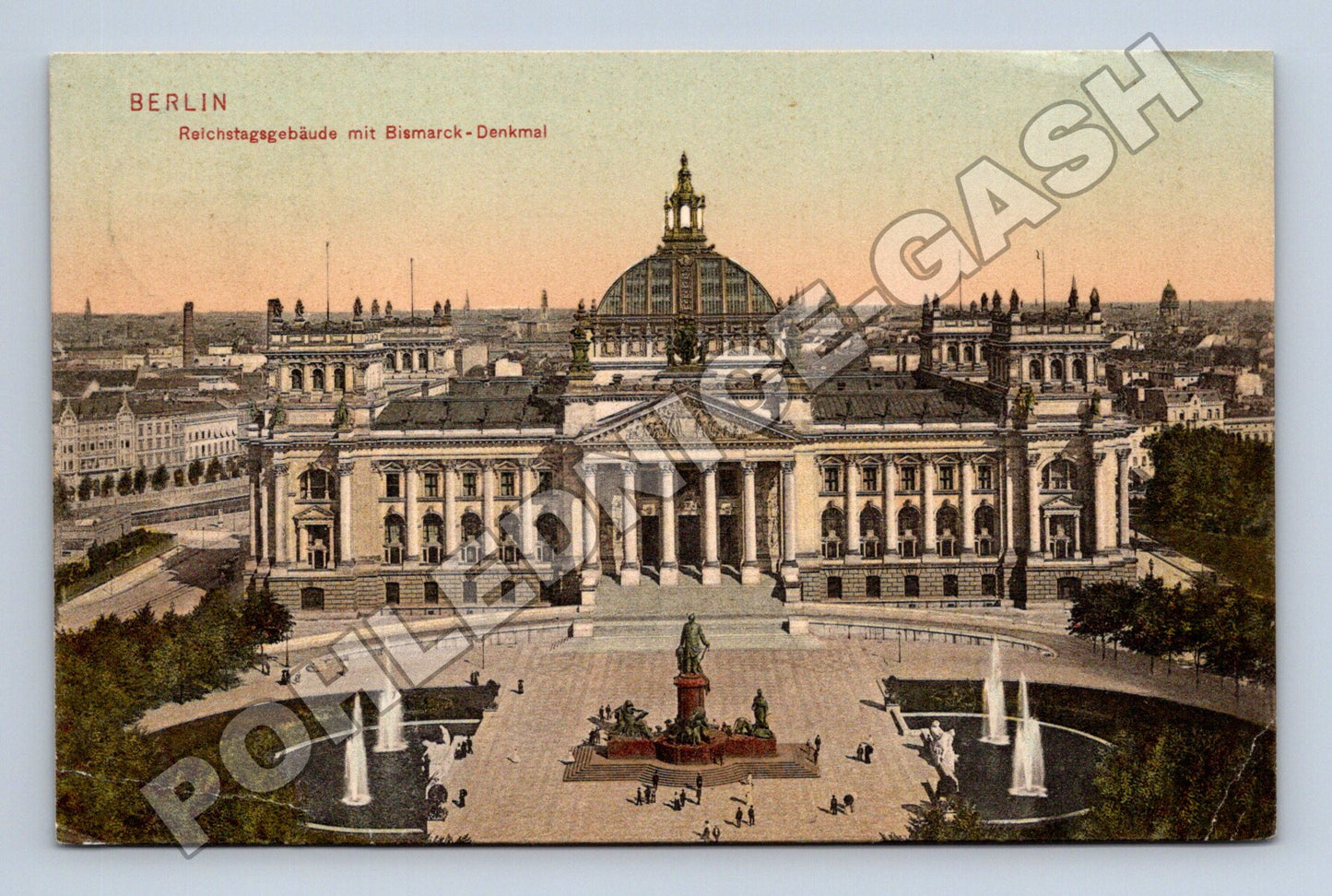 Pohlednice Německo Berlín Říšský sněm Bismarckův pomník 1907 (M33518)