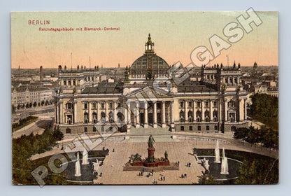 Pohlednice Německo Berlín Říšský sněm Bismarckův pomník 1907 (M33518)