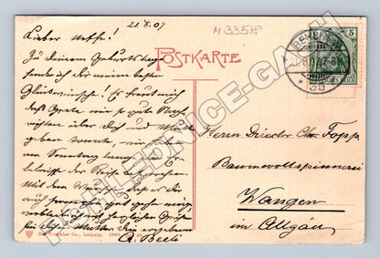 Pohlednice Německo Berlín Říšský sněm Bismarckův pomník 1907 (M33518)