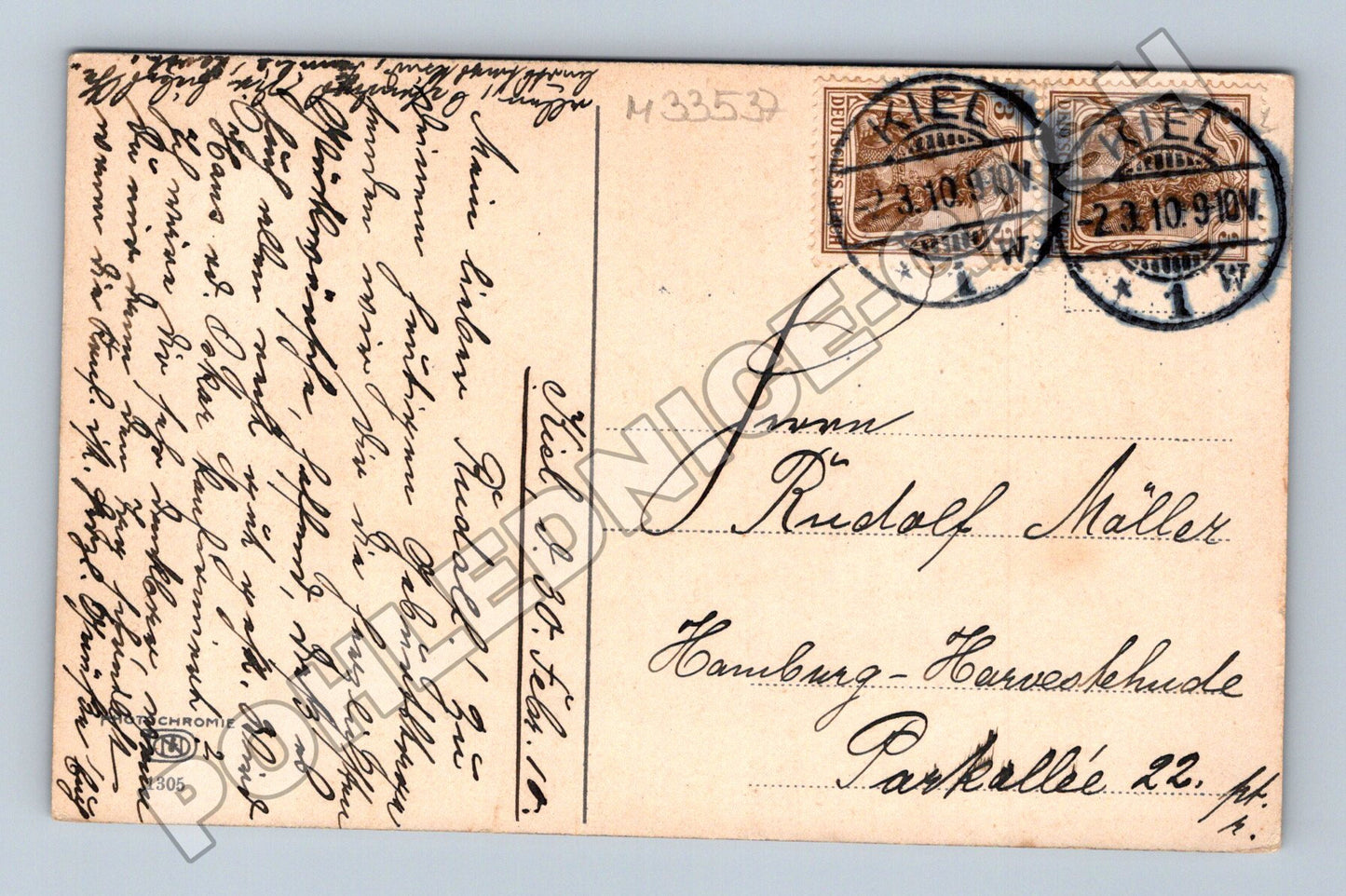 Pohlednice Německo venkovská cesta stromy Kiel 1910 (M33537)