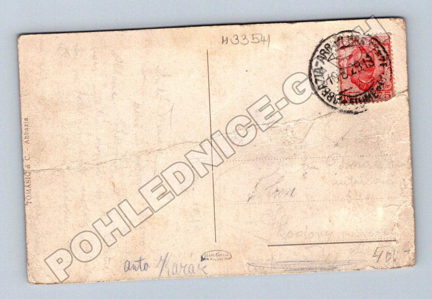 Pohlednice Chorvatsko Abbazia Madonna s sciroccem 1938 (M33541)