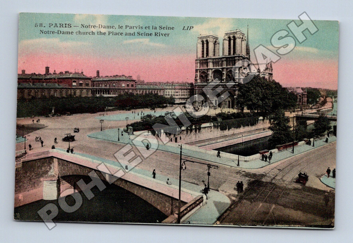 Pohlednice Francie Paříž Notre-Dame, Parvis a Seina (M33547)