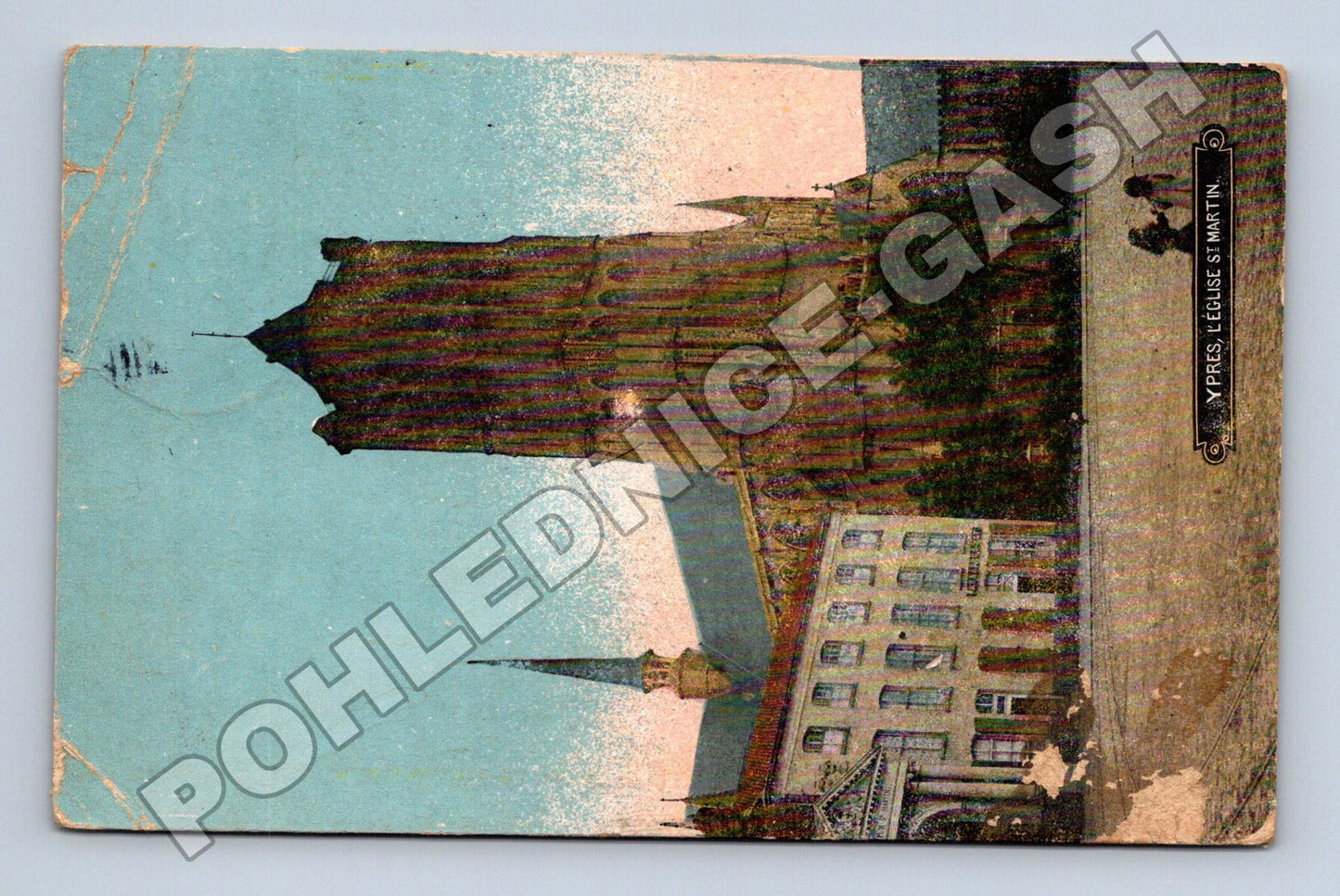 Pohlednice Belgie Ypres kostel sv. Martina 1915 (M33568)