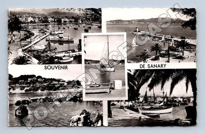 Pohlednice Francie Sanary-sur-Mer přístav a pobřeží (M33576)