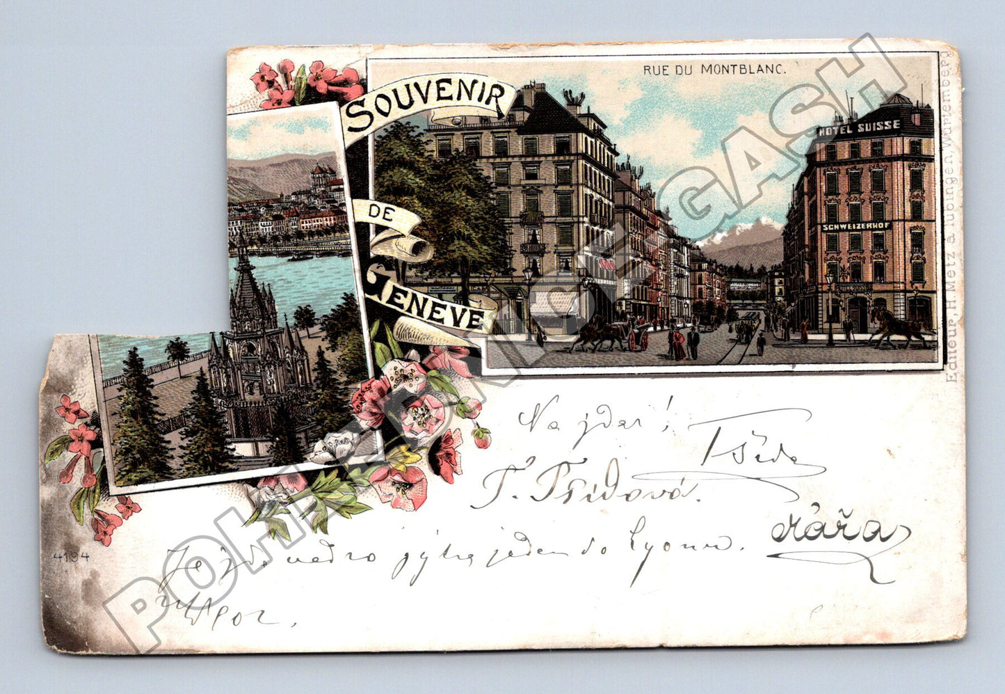 Pohlednice Švýcarsko Ženeva Rue du Montblanc 1902 (M33588)