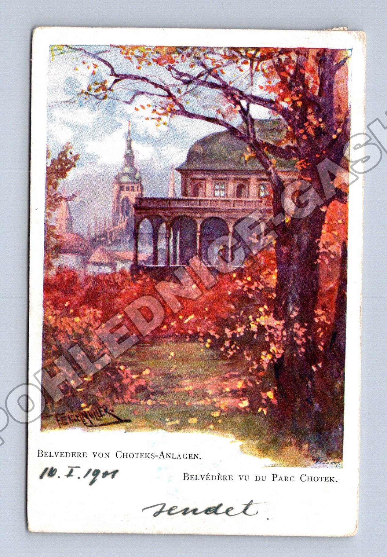 Pohlednice Praha Chotkovy sady Belvedere 1904 (M33594)