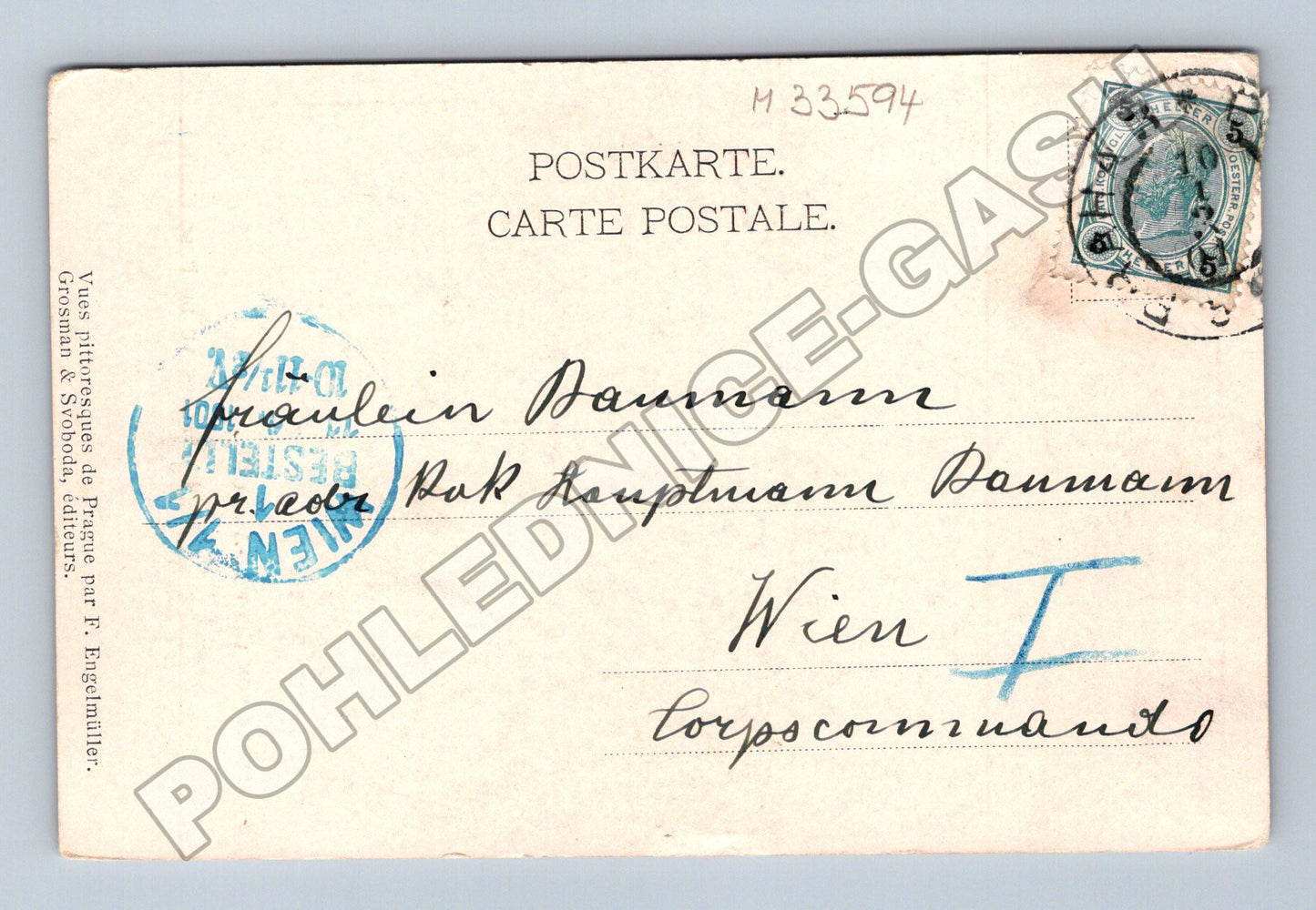 Pohlednice Praha Chotkovy sady Belvedere 1904 (M33594)
