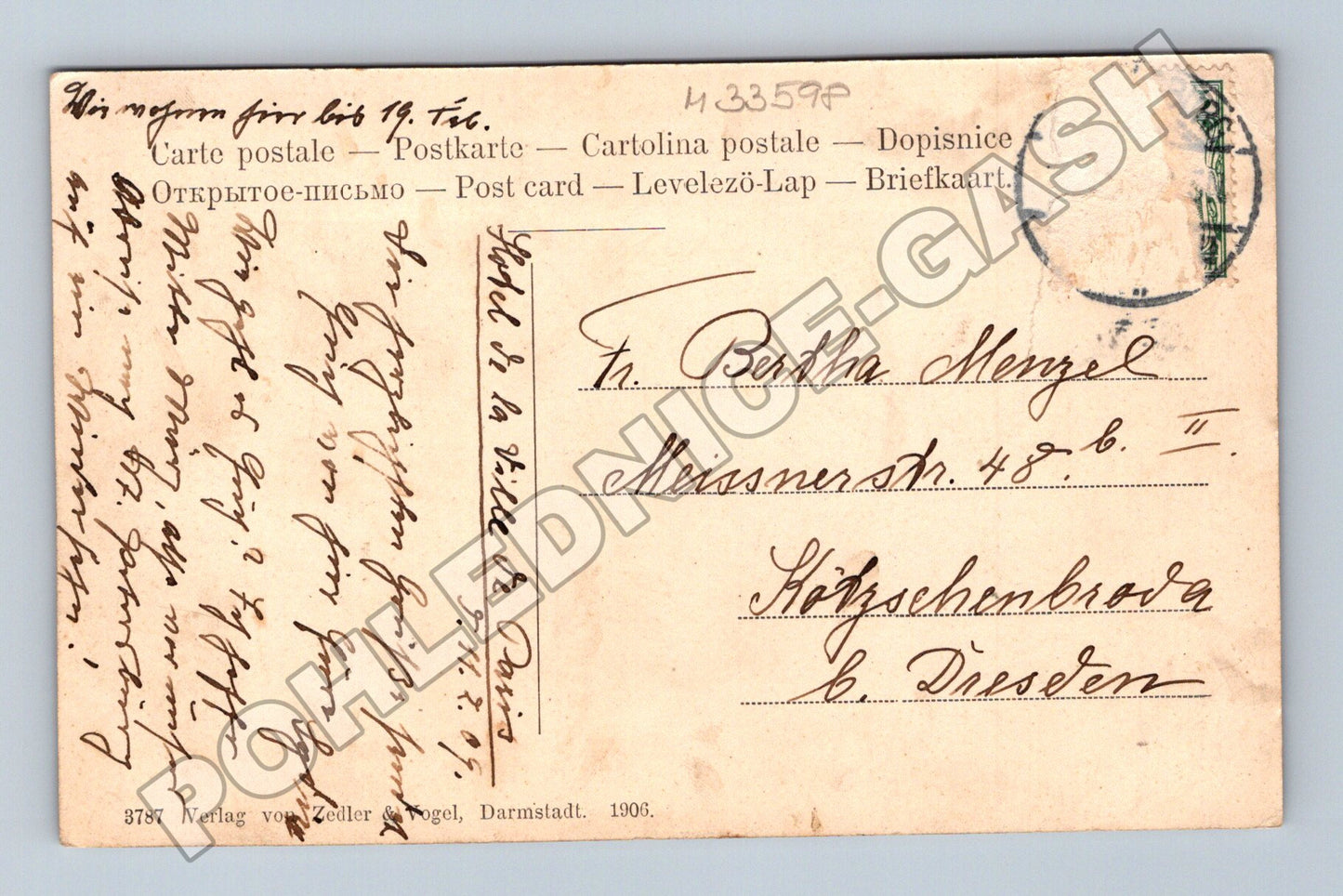 Pohlednice Německo Strassburg Justizpalast a kostel 1906 (M33598)