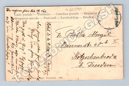 Pohlednice Německo Strassburg Justizpalast a kostel 1906 (M33598)