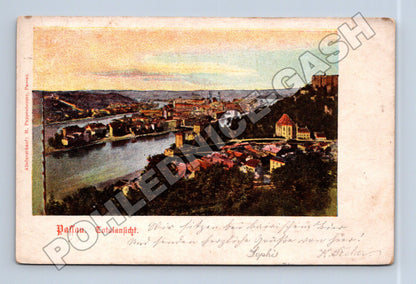 Pohlednice Německo Passau celkový pohled 1896 (M33605)