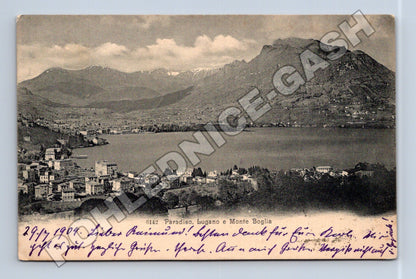 Pohlednice Švýcarsko Lugano a Monte Boglia 1904 (M33609)