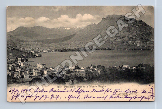 Pohlednice Švýcarsko Lugano a Monte Boglia 1904 (M33609)