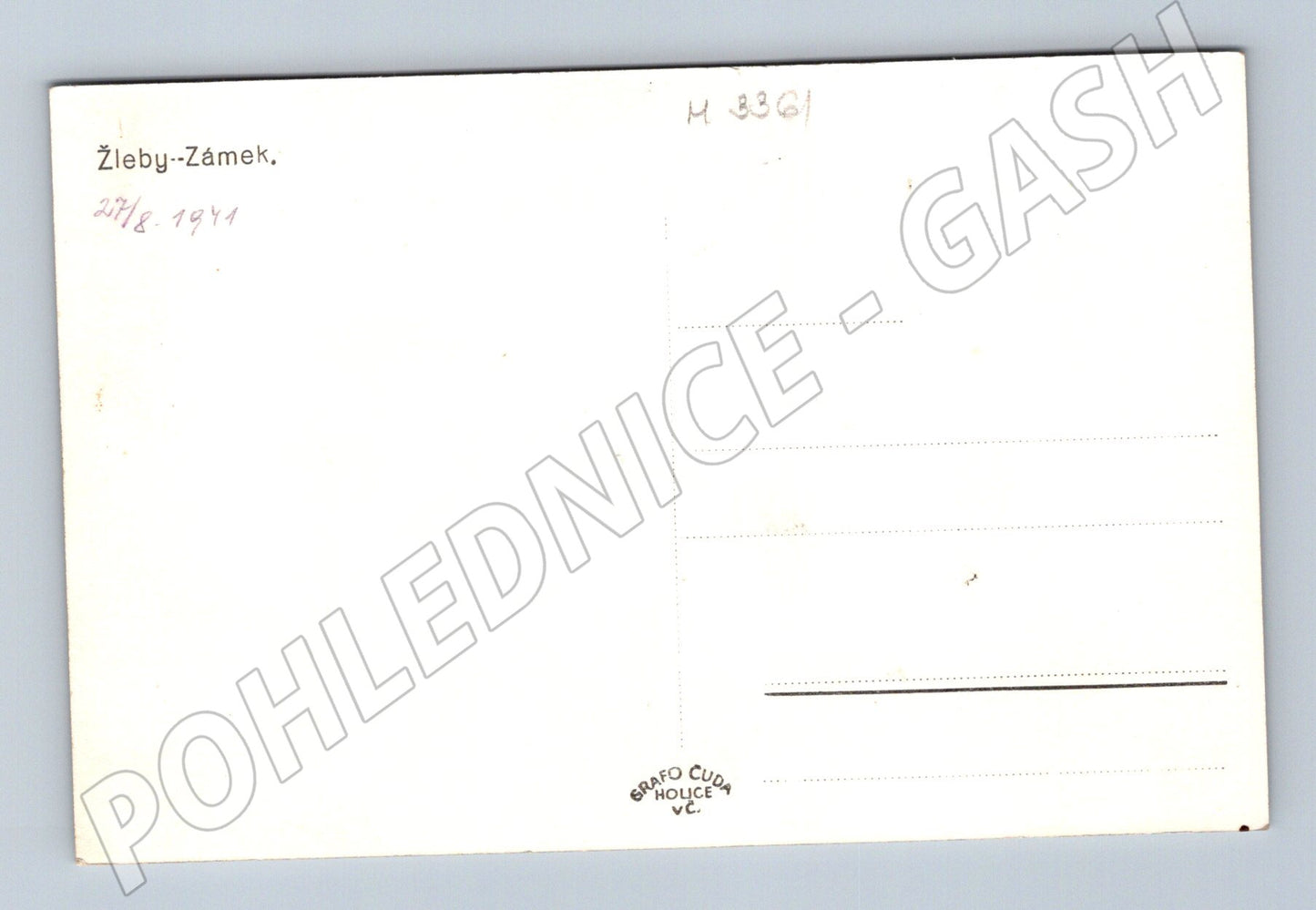 Pohlednice Žleby zámek 1941 (M3361)