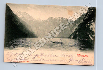 Pohlednice Německo Königsee s loďkou 1903 (M33613)
