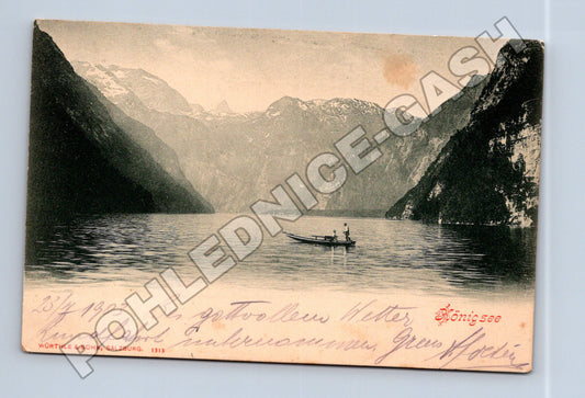 Pohlednice Německo Königsee s loďkou 1903 (M33613)
