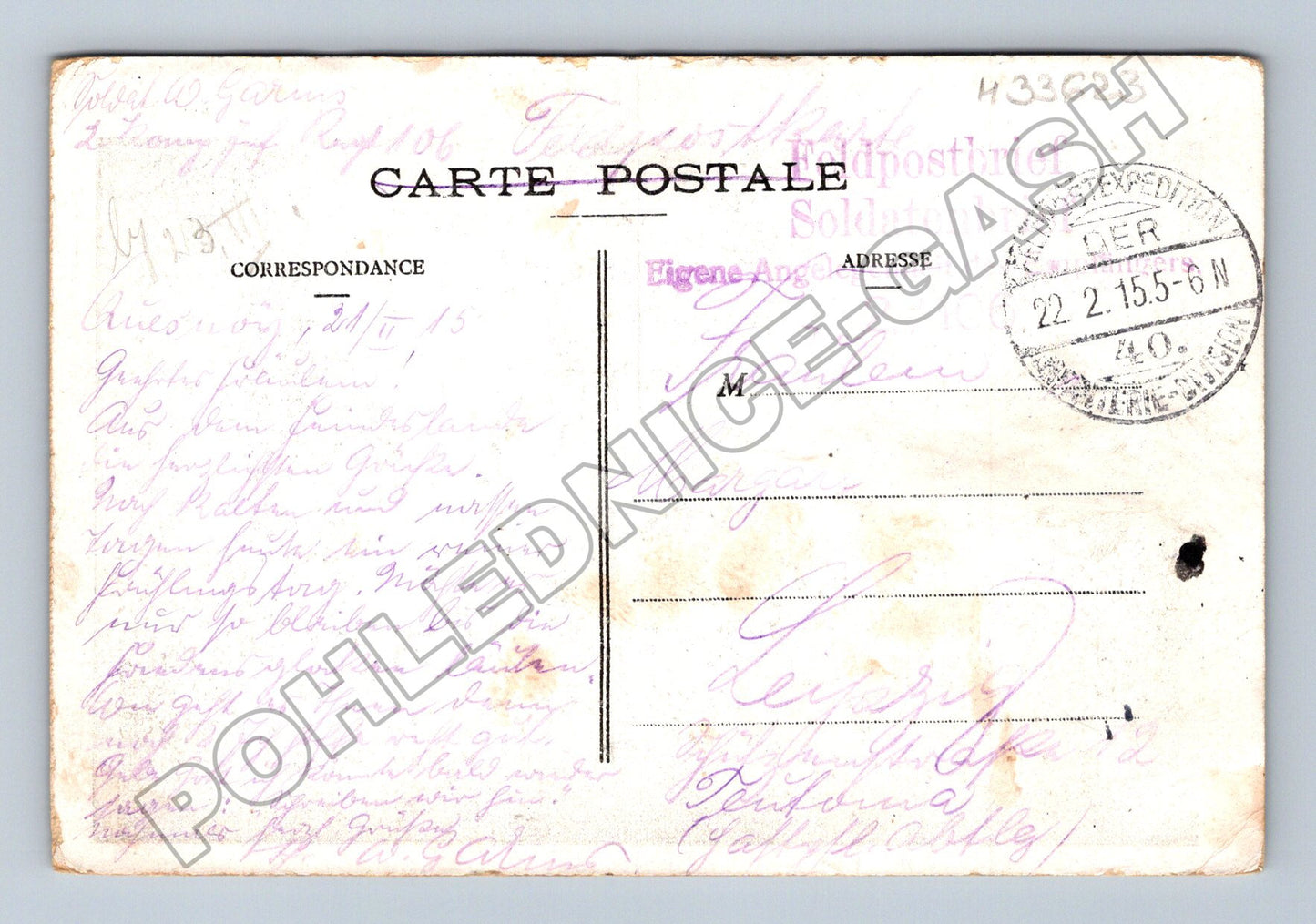 Pohlednice Francie Lille divadlo 1915 (M33623)