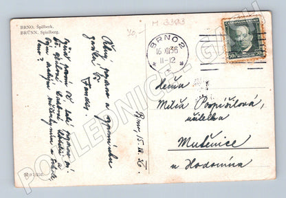 Pohlednice Brno Špilberk 1936 (M3363)