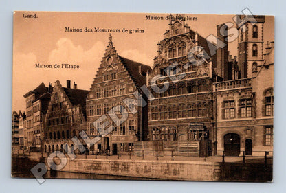 Pohlednice Belgie Gand (Gent) historické domy u kanálu (M33635)