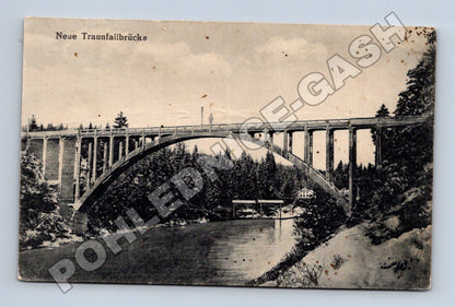 Pohlednice Rakousko Traunfallbrücke most zimní 1926 (M33638)