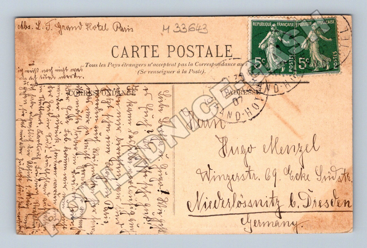 Pohlednice Francie Paříž Louvre 1902 (M33643)
