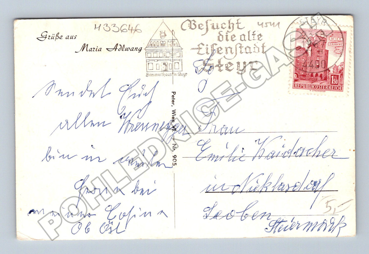 Pohlednice Rakousko Maria Adlwang kostel a madona (M33646)