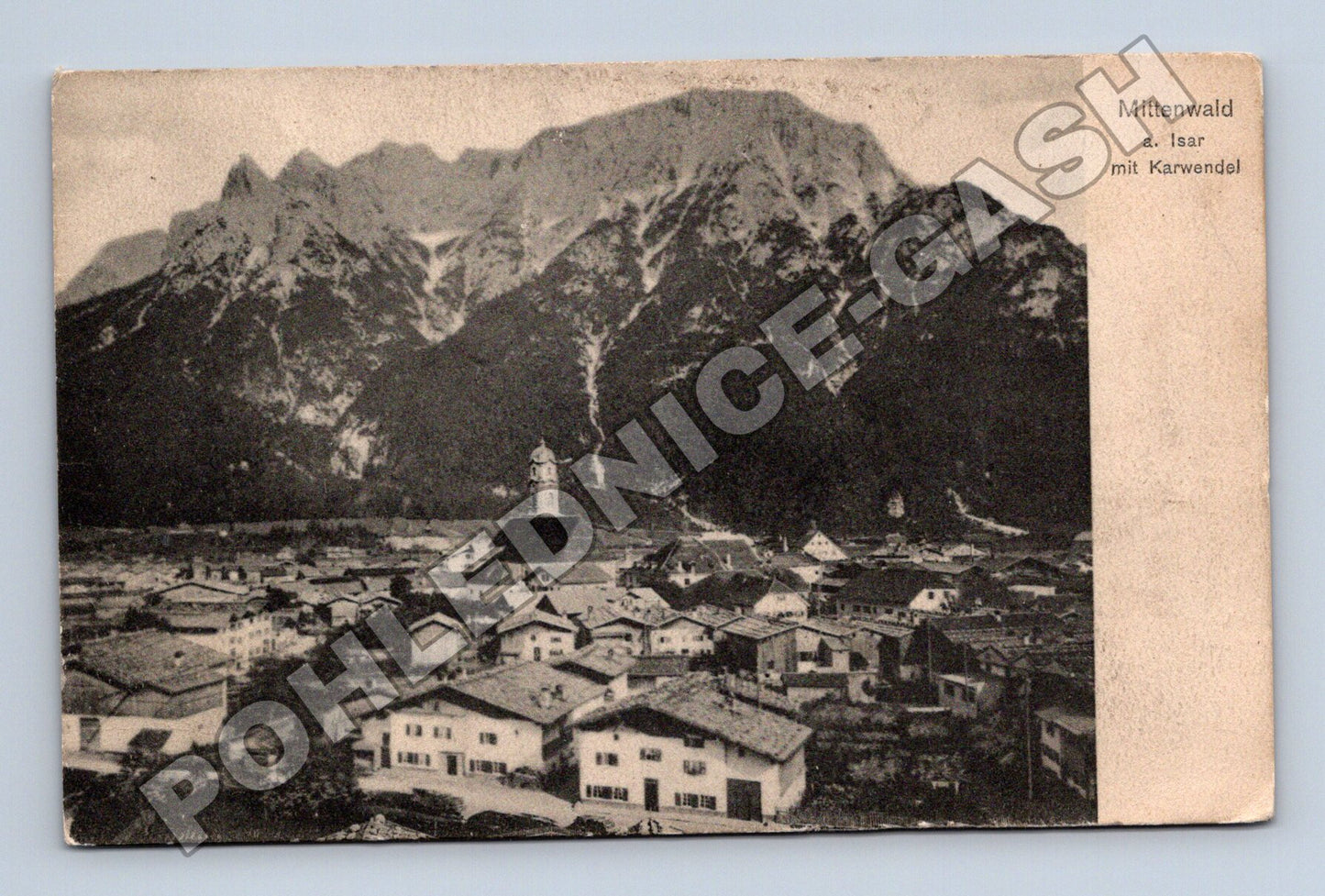 Pohlednice Německo Mittenwald město s horami 1907 (M33654)