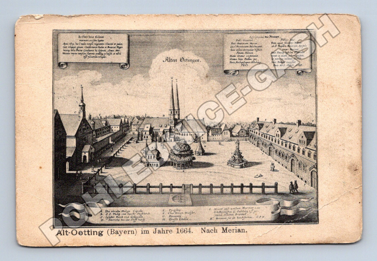Pohlednice Německo Alt-Oetting podle Meriana 1664 (M33656)
