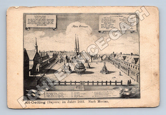 Pohlednice Německo Alt-Oetting podle Meriana 1664 (M33656)