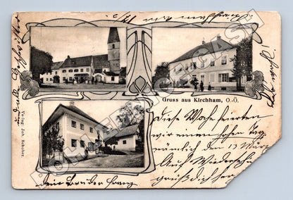 Pohlednice Rakousko Kirchham motivy města (M33658)