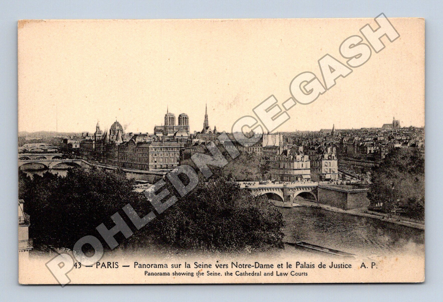 Pohlednice Francie Paříž panorama Seiny a Notre-Dame (M33661)