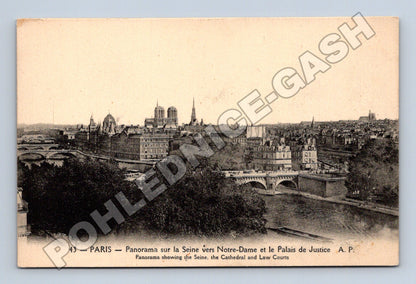 Pohlednice Francie Paříž panorama Seiny a Notre-Dame (M33661)
