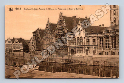 Pohlednice Belgie Gent nábřeží s domy a kanálem (M33670)
