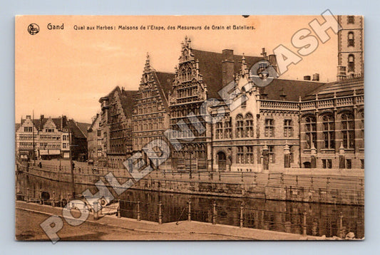 Pohlednice Belgie Gent nábřeží s domy a kanálem (M33670)