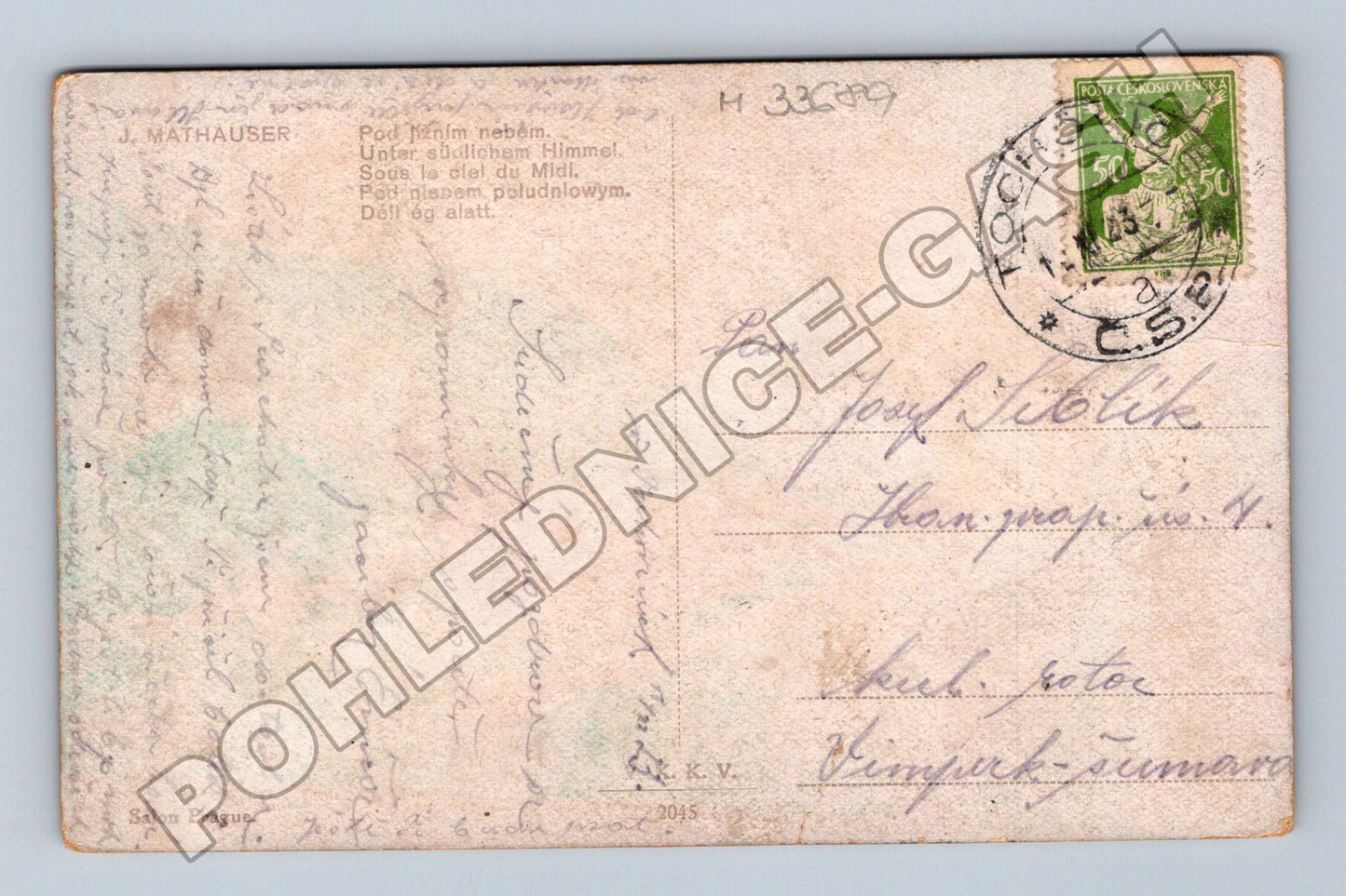 Pohlednice Jižní krajina postavy Pod jižním nebem (M33689)